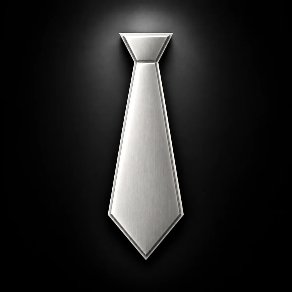 The Drunk Tank polished silver tie emblem