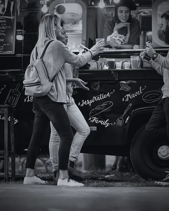 Guests gathered at a bar